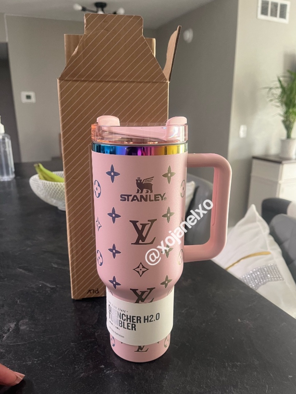 Stanley Pink Gold Multicolor Quencher Tumbler with Handle